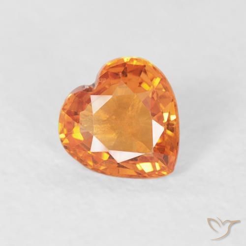 Saphir Orange rougeâtre naturelle Cœur, 0.33 ct, VS