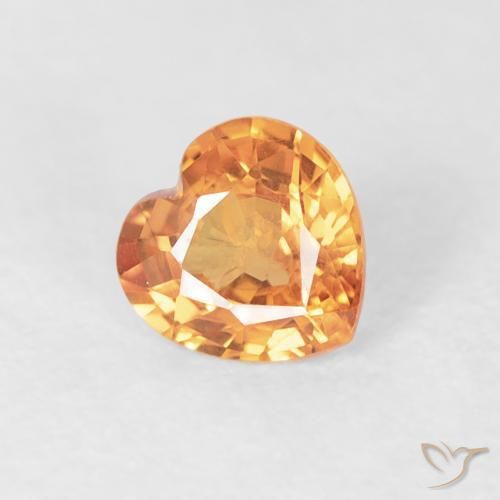 Saphir Orange intense naturelle Cœur, 0.41 ct, VS