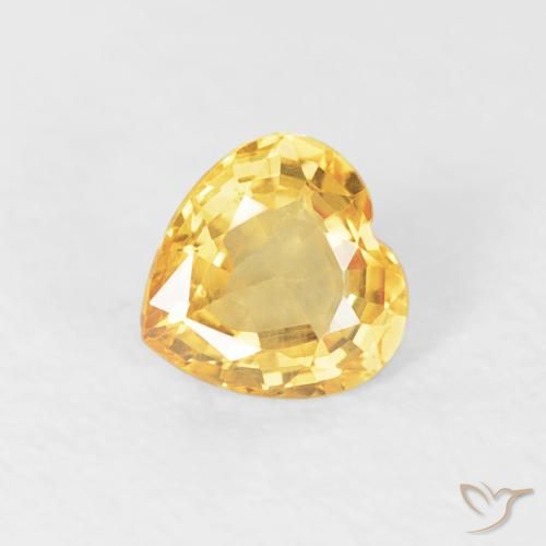 0.48ct Naturel Orange Doré Saphir, Cœur, VS