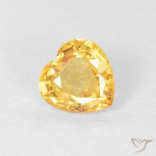 Saphir Orange Doré naturelle Cœur, 0.48 ct, VS
