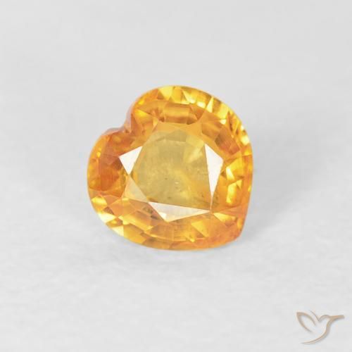 Saphir Orange-or naturelle Cœur, 0.45 ct, VS