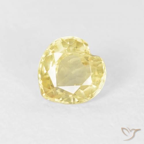 0.45ct Naturel Jaune clair Saphir, Cœur, VS