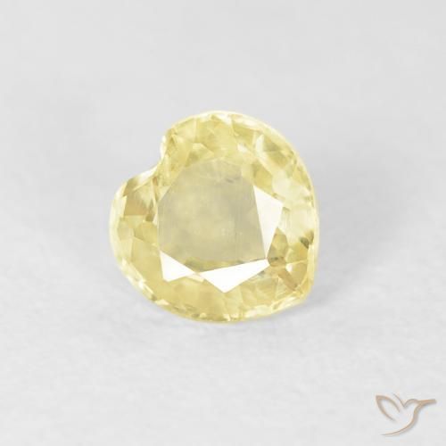 Saphir Jaune clair naturelle Cœur, 0.45 ct, VS