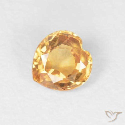 0.46ct Naturel Doré Saphir, Cœur, VVS-VS