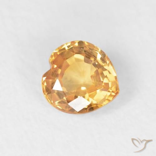 Saphir Doré naturelle Cœur, 0.46 ct, VVS-VS