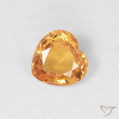 0.36ct Naturel Orange intense Saphir, Cœur, VVS-VS