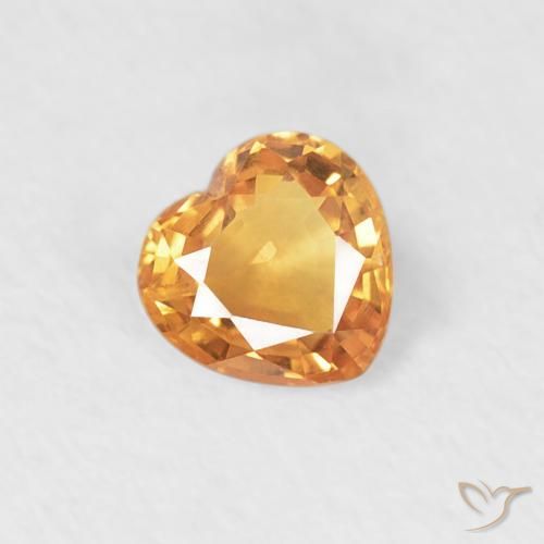 Saphir Orange intense naturelle Cœur, 0.36 ct, VVS-VS
