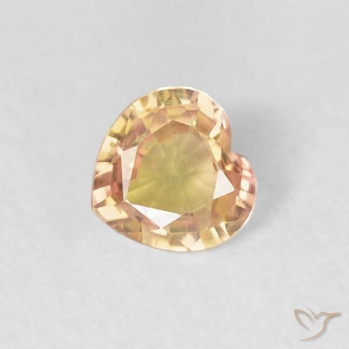 0.33ct Naturel Multicolore Saphir, Cœur, VVS-VS