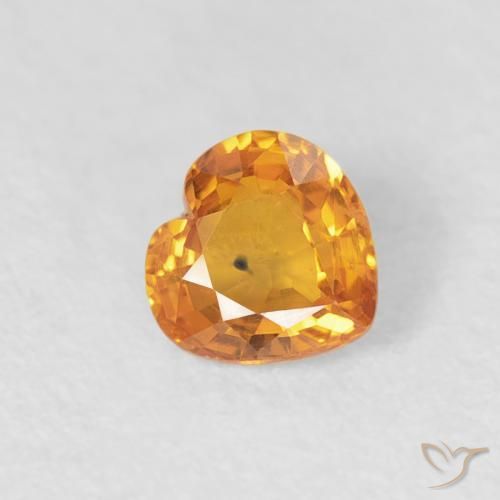 Saphir Or naturelle Cœur, 0.42 ct, VS