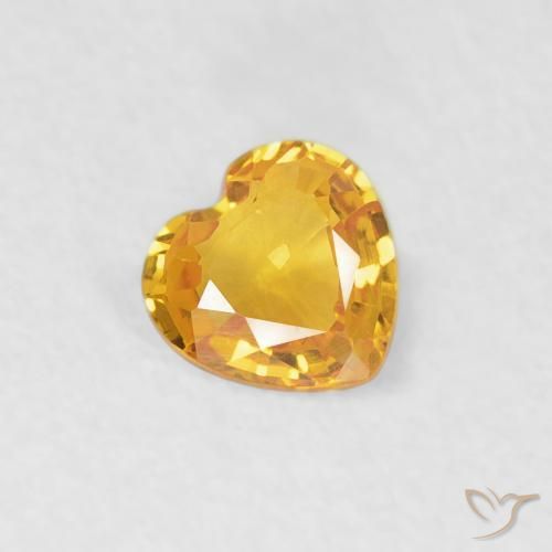 Saphir Or-orange moyen naturelle Cœur, 0.35 ct, VS
