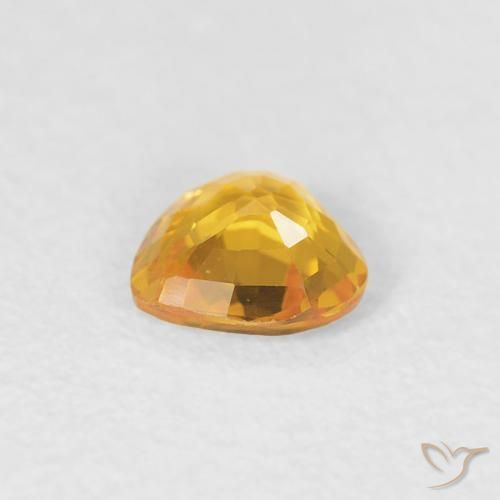 Saphir Or-orange moyen naturelle Cœur, 0.35 ct, VS