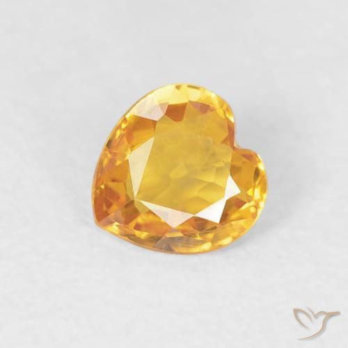 0.43ct Naturel Or Saphir, Cœur, VS