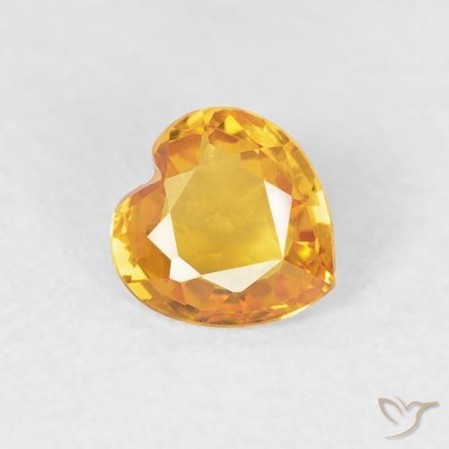 Saphir Or naturelle Cœur, 0.43 ct, VS