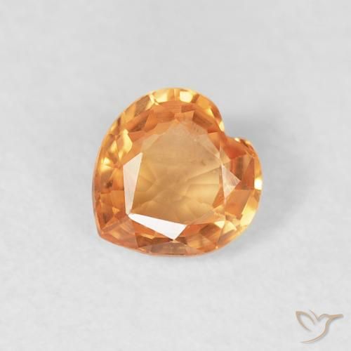 0.39ct Naturel Orange vif Saphir, Cœur, VVS-VS