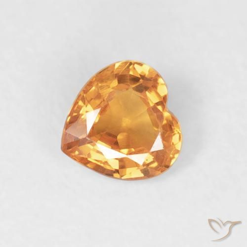 0.43ct Naturel Orange vif Saphir, Cœur, VVS-VS
