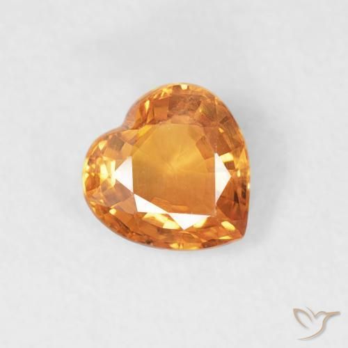Saphir Orange vif naturelle Cœur, 0.43 ct, VVS-VS