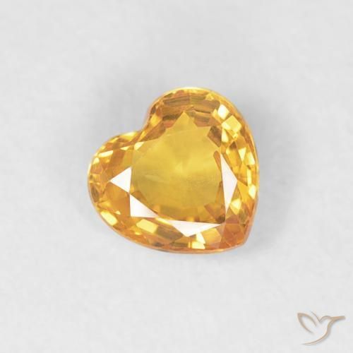 Saphir Or-orange moyen naturelle Cœur, 0.43 ct, VVS-VS