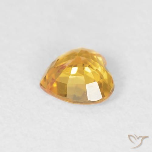 Saphir Or-orange moyen naturelle Cœur, 0.43 ct, VVS-VS