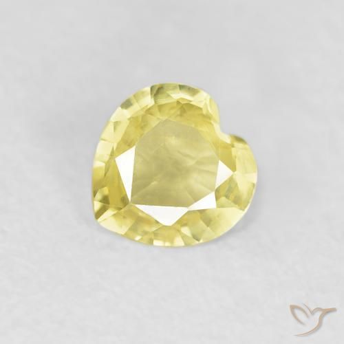 0.34ct Naturel Jaune clair Saphir, Cœur, VVS-VS