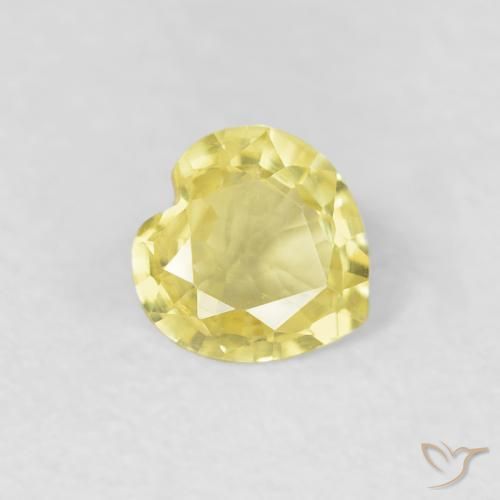 Saphir Jaune clair naturelle Cœur, 0.34 ct, VVS-VS