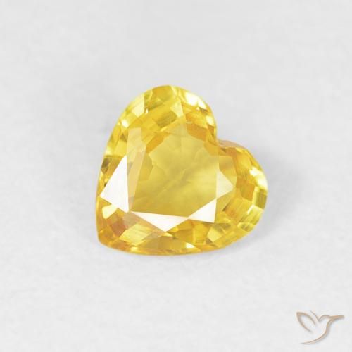 0.36ct Naturel Doré Saphir, Cœur, VVS-VS