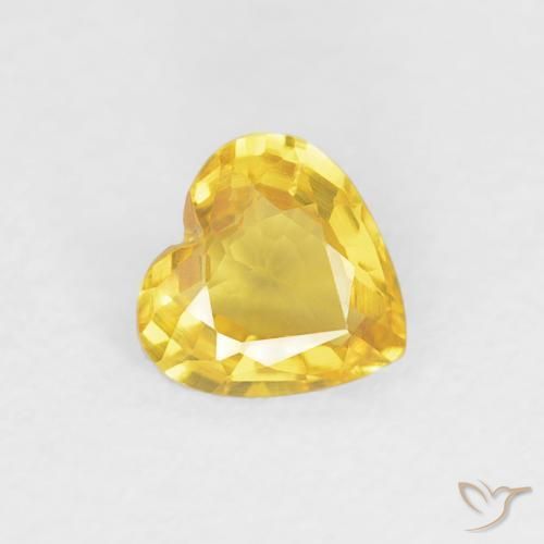 Saphir Doré naturelle Cœur, 0.36 ct, VVS-VS
