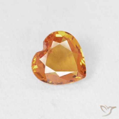 Saphir Abricot orange naturelle Cœur, 0.36 ct, VS