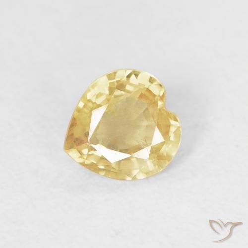 0.39ct Naturel Doré léger Saphir, Cœur, VS