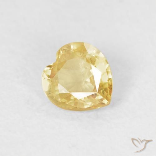 Saphir Doré léger naturelle Cœur, 0.39 ct, VS
