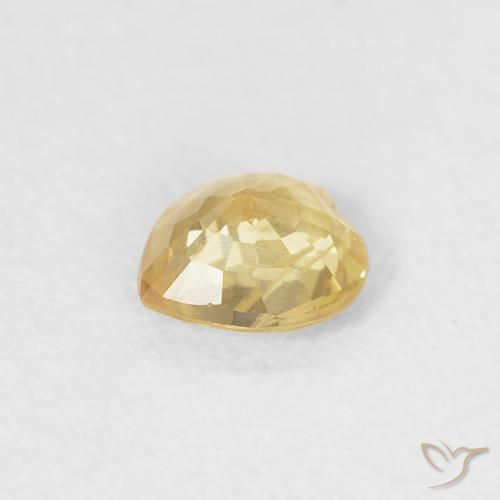 Saphir Doré léger naturelle Cœur, 0.39 ct, VS