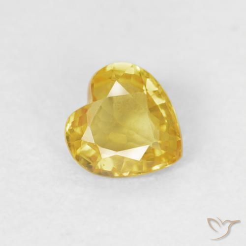 0.42ct Naturel Jaune moyen Saphir, Cœur, VS