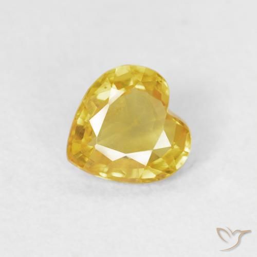 Saphir Jaune moyen naturelle Cœur, 0.42 ct, VS