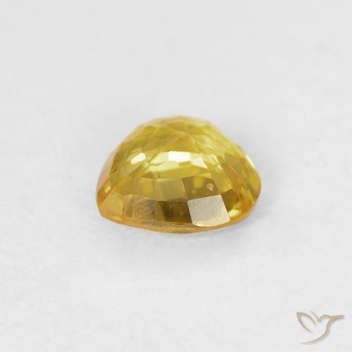 Saphir Jaune moyen naturelle Cœur, 0.42 ct, VS