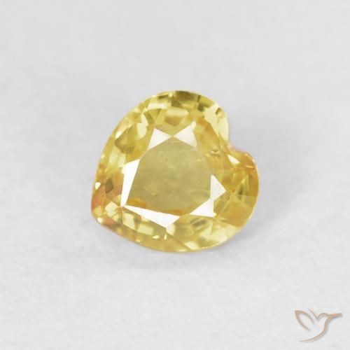 0.44ct Naturel Doré léger Saphir, Cœur, VS