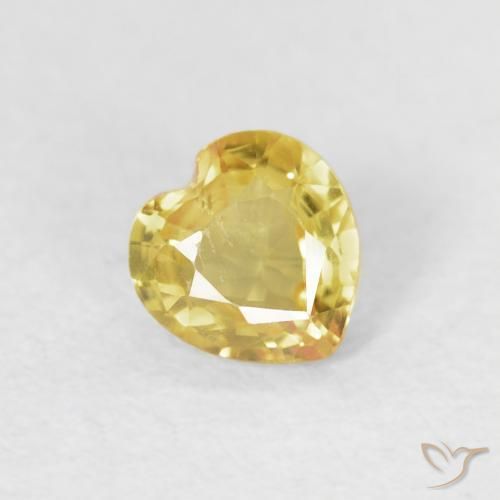Saphir Doré léger naturelle Cœur, 0.44 ct, VS