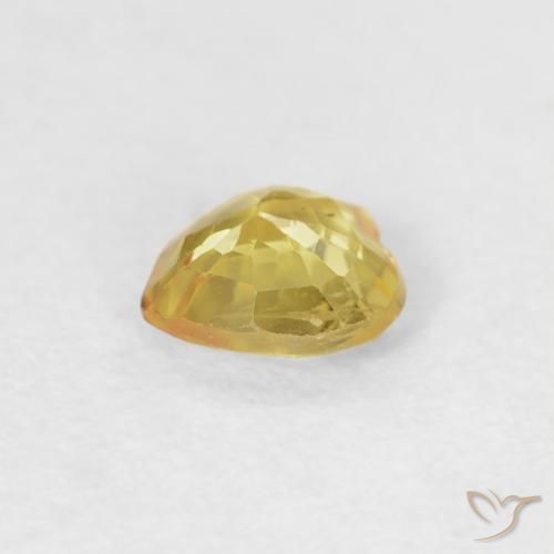 Saphir Doré léger naturelle Cœur, 0.44 ct, VS