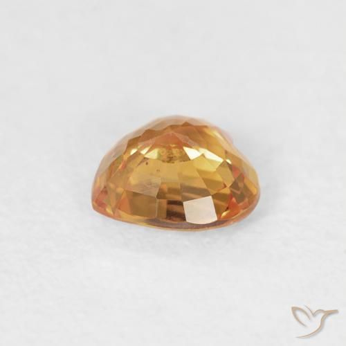 Saphir Orange-or naturelle Cœur, 0.47 ct, VS