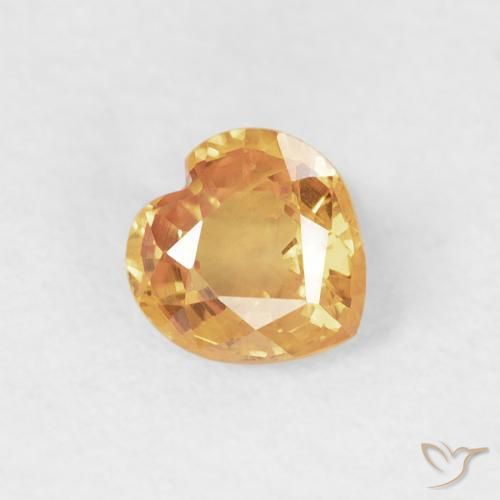 Saphir Orange-or naturelle Cœur, 0.41 ct, VS