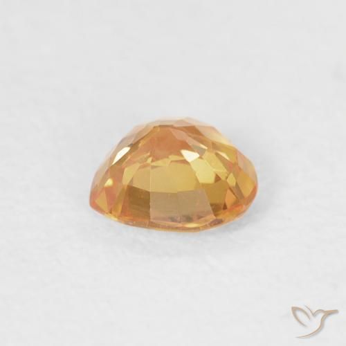 Saphir Orange-or naturelle Cœur, 0.41 ct, VS