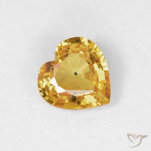 Saphir Or-orange moyen naturelle Cœur, 0.35 ct, VS