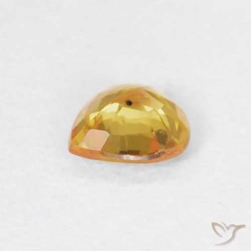 Saphir Or-orange moyen naturelle Cœur, 0.35 ct, VS