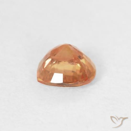 Saphir Orange moyen naturelle Cœur, 0.45 ct, VS-SI