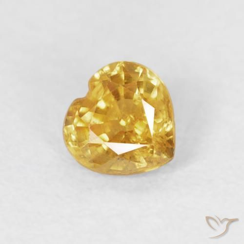 0.44ct Naturel Doré Saphir, Cœur, VS-SI