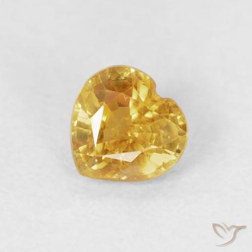 Saphir Doré naturelle Cœur, 0.44 ct, VS-SI