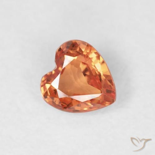 0.29ct Naturel Orange moyen Saphir, Cœur, VVS