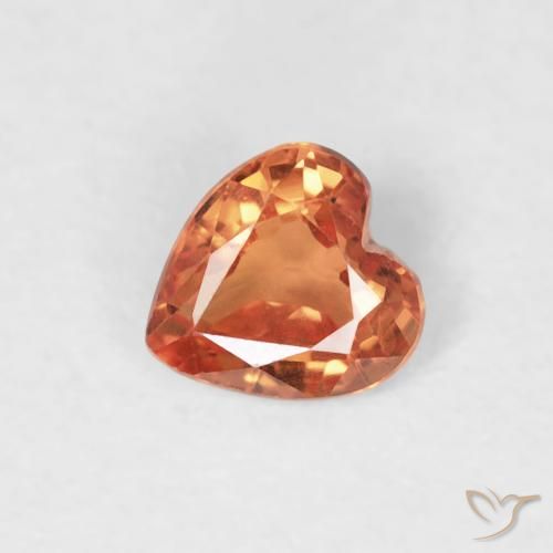 Saphir Orange moyen naturelle Cœur, 0.29 ct, VVS