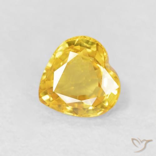 0.48ct Naturel Orange Doré Saphir, Cœur, VVS-VS