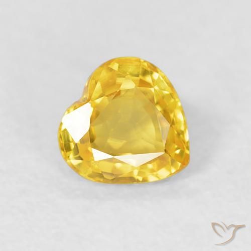Saphir Orange Doré naturelle Cœur, 0.48 ct, VVS-VS