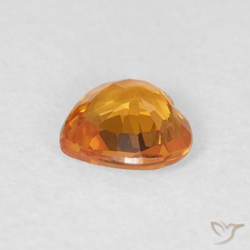 Saphir Orange-or naturelle Cœur, 0.42 ct, VVS