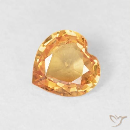 Saphir Orange-or naturelle Cœur, 0.33 ct, VVS